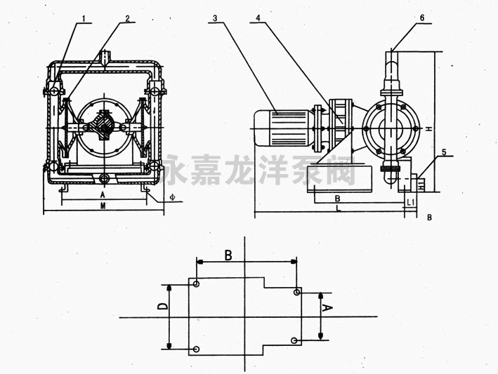 DBY襯氟電動隔膜泵工作原理圖