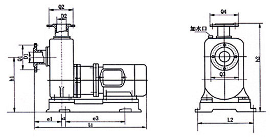ZCQ型自吸式磁力驅(qū)動泵安裝尺寸圖