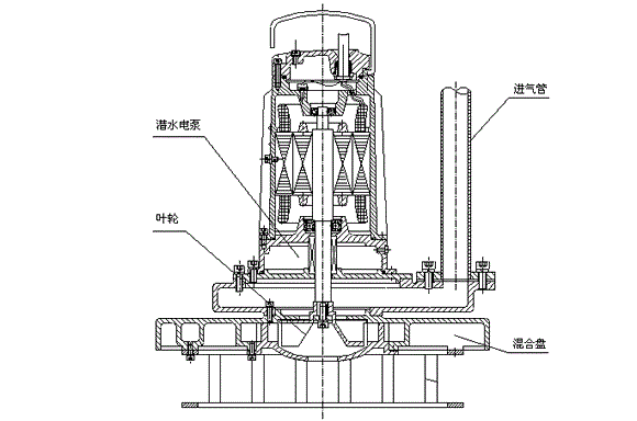 QXB型離心式潛水曝氣機(jī)結(jié)構(gòu)圖