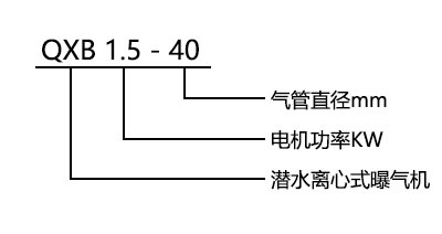 QXB型離心式潛水曝氣機(jī)型號(hào)意義